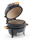 Landmann Kamado 16 pouces Gris - Barbecue Charbon Céramique - Pierre à Pizza MLS - Ø35,5 cm