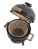 Landmann Kamado 16 pouces Gris - Barbecue Charbon Céramique - Pierre à Pizza MLS - Ø35,5 cm