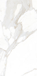 Carreau de sol rectangulaire Calacatta Jade White 60x120 cm – Finition rectifiée mate – Aspect marbre veiné de gris