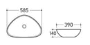 Elite washbasin round 58.5 x 39 x 14 cm ceramic gloss white