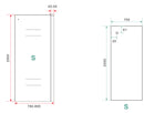 Side zijwand voor nis schuifdeur 800 x 2000 x 8 mm nano helder glas/mat zwart