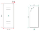 Side zijwand voor nis schuifdeur 900 x 2000 x 8 mm nano helder glas/mat zwart