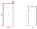 Side zijwand voor nis schuifdeur 1000 x 2000 x 8 mm nano helder glas/mat zwart