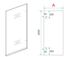 Less inloopdouche rechts 800 x 2000 x 8 mm nano spiegelrook- naar helder glas/geborsteld brons koper