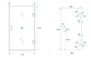 Less nisdeur rechts 700 x 2000 x 8 mm nano spiegelrook- naar helder glas/geborsteld brons koper
