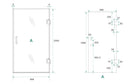 Less nisdeur rechts 900 x 2000 x 8 mm nano spiegelrook- naar helder glas/geborsteld messing