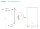 Square inloopdouche 1200 x 2000 x 8 mm nano helder glas/geborsteld messing