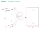 Square inloopdouche 900 x 2000 x 8 mm nano helder glas/geborsteld brons koper