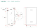 Square inloopdouche 1000 x 2000 x 8 mm nano helder glas/geborsteld brons koper