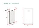 Square inloopdouche 900 x 2000 x 8 mm nano geribbeld helder glas/mat zwart