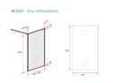 Square inloopdouche 1000 x 2000 x 8 mm nano geribbeld helder glas/mat zwart