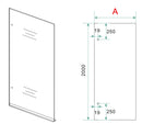 Less inloopdouche 600 x 2000 x 8 mm nano helder glas/mat zwart