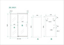 Puerta nisdeur met 1 schuifdeur 1000 x 2000 x 8 mm nano helder glas/chroom