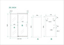 Puerta nisdeur met 1 schuifdeur 1400 x 2000 x 8 mm nano helder glas/chroom