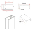 Slim profile set with stabilizing bar 120 cm matt white