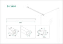 Slim stabilizing bar 120 cm chrome
