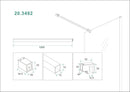 Slim stabilization bar 120 cm brushed steel