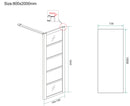 Horizon inloopdouche met raster 800 x 2000 x 8 mm nano helder glas/mat zwart