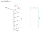 Horizon inloopdouche met raster 900 x 2000 x 8 mm nano helder glas/mat zwart