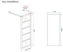 Horizon inloopdouche met raster 1100 x 2000 x 8 mm nano helder glas/mat zwart