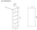 Horizon inloopdouche met raster 1200 x 2000 x 8 mm nano helder glas/mat zwart