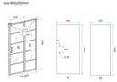 Horizon nisdeur met vast deel en raster 900 x 2000 x 8mm nano helder glas/mat zwart