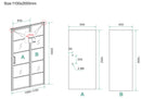 Horizon nisdeur met vast deel en raster 1100 x 2000 x 8mm nano helder glas/mat zwart