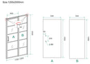Horizon nisdeur met vast deel en raster 1200 x 2000 x 8mm nano helder glas/mat zwart
