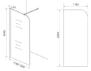 Curvea inloopdouche 1200 x 2000 x 8 mm nano rookglas