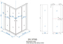 Eco hoekinstap cabine met 2 schuifdeuren 800 x 800 x 1900 x 5 mm nano helder glas/chroom
