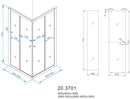 Eco hoekinstap cabine met 2 schuifdeuren 900 x 900 x 1900 x 5 mm nano helder glas/chroom
