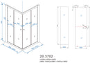 Eco hoekinstap cabine met 2 schuifdeuren 1000 x 1000 x 1900 x 5 mm nano helder glas/chroom