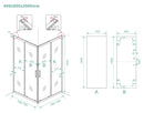 Skyline hoekinstap cabine met 2 schuifdeuren 800 x 800 x 2000 x 8 mm nano helder glas/mat zwart