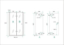 Maki niche door folding left 800 x 2000 x 8 mm nano clear glass/chrome