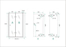 Maki niche door folding right 800 x 2000 x 8 mm nano clear glass/chrome
