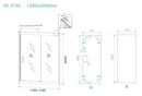 Skyline niche sliding door 1200 x 2000 x 8 mm nano clear glass/matt black