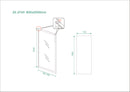 Skyline zijwand voor nis schuifdeur 800 x 2000 x 8 mm nano helder glas/mat zwart