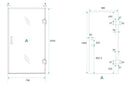 Less glas voor nisdeur rechts 700 x 2000 x 8 mm nano spiegelrook- naar helder glas