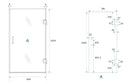 Less glas voor nisdeur rechts 800 x 2000 x 8 mm nano spiegelrook- naar helder glas
