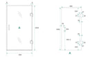 Less glas voor nisdeur rechts 900 x 2000 x 8 mm nano spiegelrook- naar helder glas