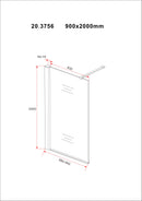 Graffic inloopdouche 900 x 2000 x 10 mm nano safety glass folie helder glas/chroom