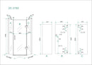 Pento cabine met 1 draaideur 900 x 900 x 2000 x 8 mm nano helder glas/chroom