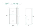 Between nisdeur 800 x 2000 x 8 mm nano rookglas/chroom