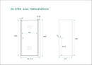 Between nisdeur 1000 x 2000 x 8 mm nano rookglas/chroom