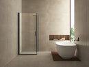 Salone cabine met 1 draaideur 1000 x 1000 x 2000 x 8 mm nano helder glas/mat zwart