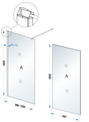 Comfort inloopdouche 1000 x 2000 x 10 mm nano helder glas/chroom