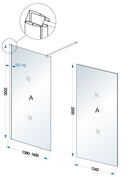 Comfort inloopdouche 1400 x 2000 x 8 mm nano helder glas/chroom