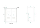 Lagos pendeldeur in nis 1000 x 2000 x 6 mm nano helder glas/chroom