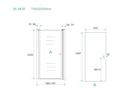 Between nisdeur 700 x 2000 x 8 mm nano helder glas/chroom