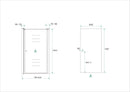 Between nisdeur 800 x 2000 x 8 mm nano helder glas/chroom